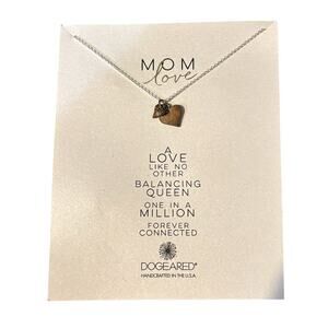 DOGEARED Mom Love Silver Necklace 18” Chain + Double SS Heart Charms | NWT